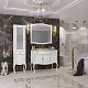 Opadiris Мебель для ванной Лаура 100 белая с бежевой патиной, мраморная столешница – фотография-19